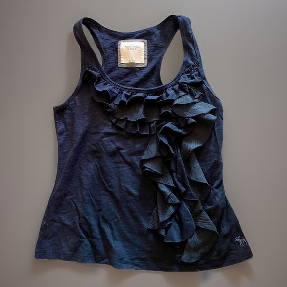 Abercrombie And Fitch Waterfall Tank Top Y2k M Navy Blue - Picture 1 of 3